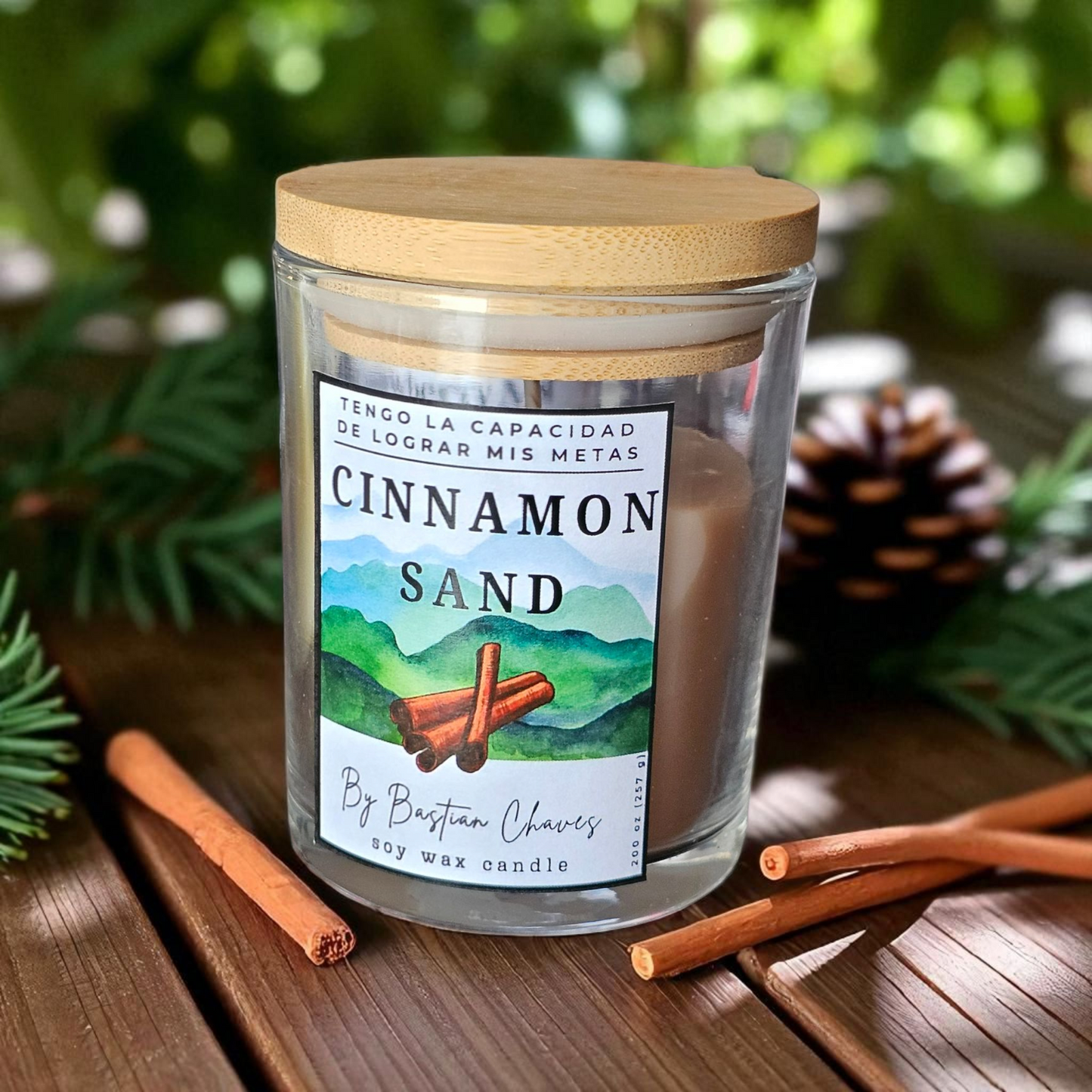 CINNAMON SAND - Vela Aromatica De Soya esencia de Canela estilo Minimalista