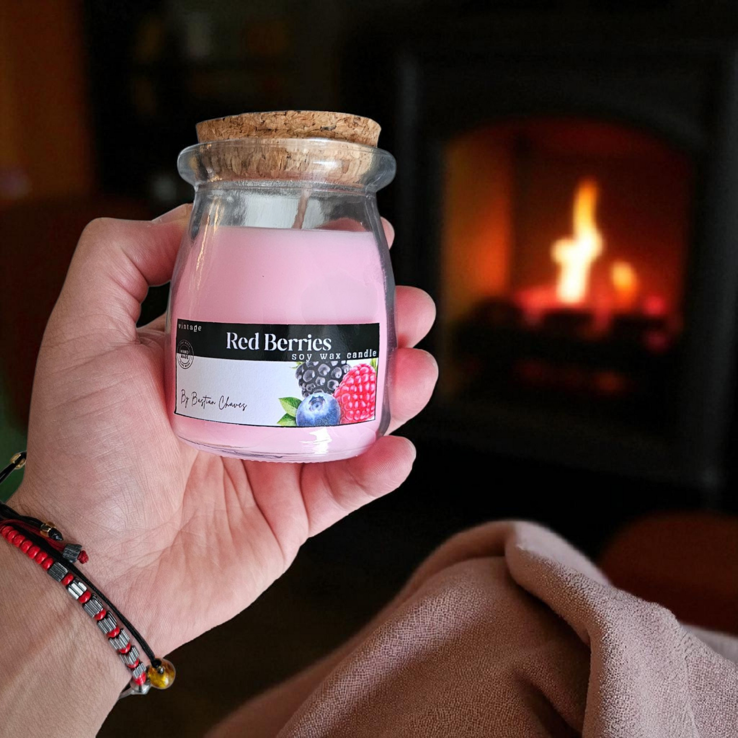 RED BERRIES - Vela Aromática de Cera de soya con esencia de frutos rojos estilo Vintage