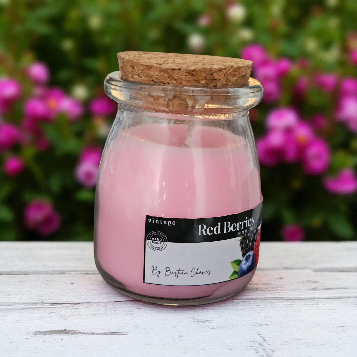 RED BERRIES - Vela Aromática de Cera de soya con esencia de frutos rojos estilo Vintage