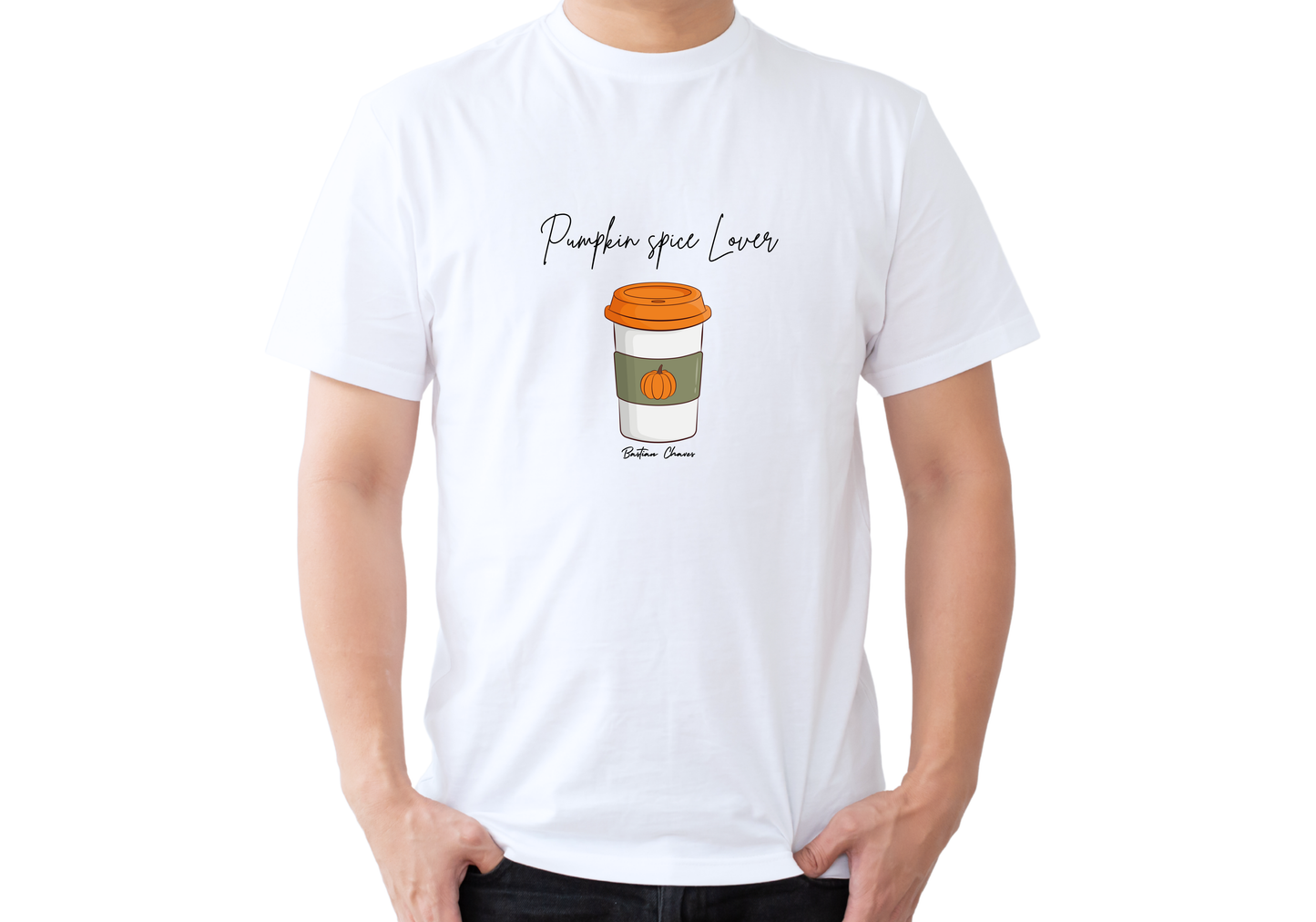 Pumpkin Spice Lover Cuello redondo con diseño frontal