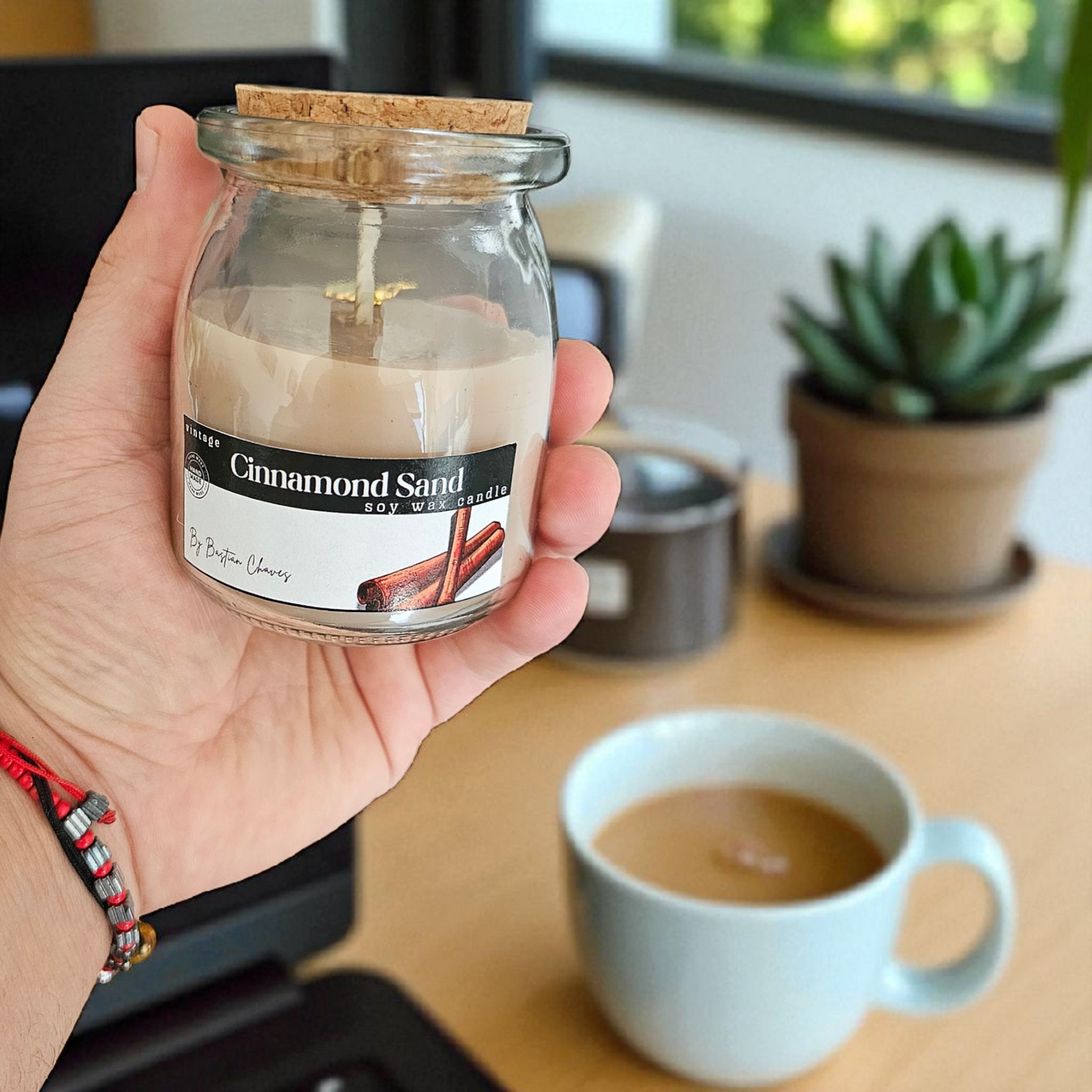 CINNAMON SAND - Vela Aromatica De Cera de Soya esencia de Canela estilo Vintage