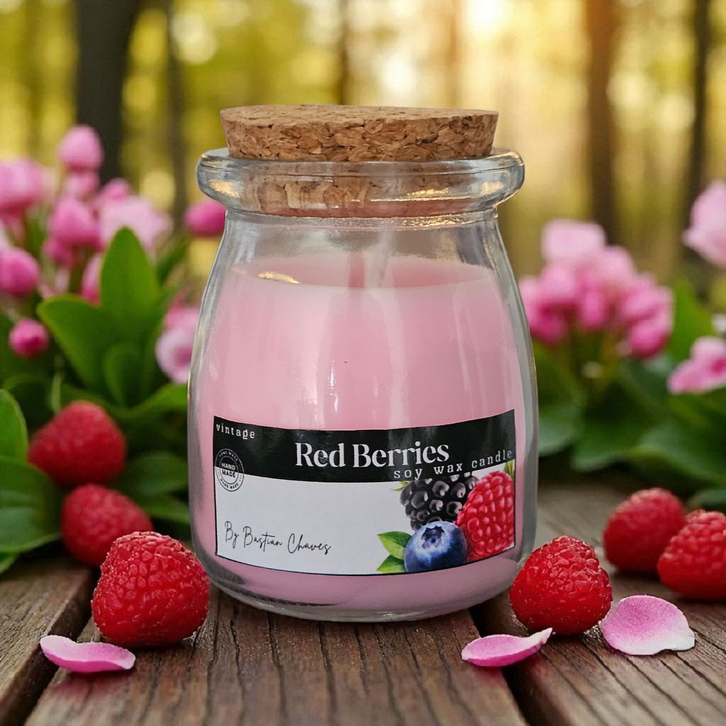 RED BERRIES - Vela Aromática de Cera de soya con esencia de frutos rojos estilo Vintage