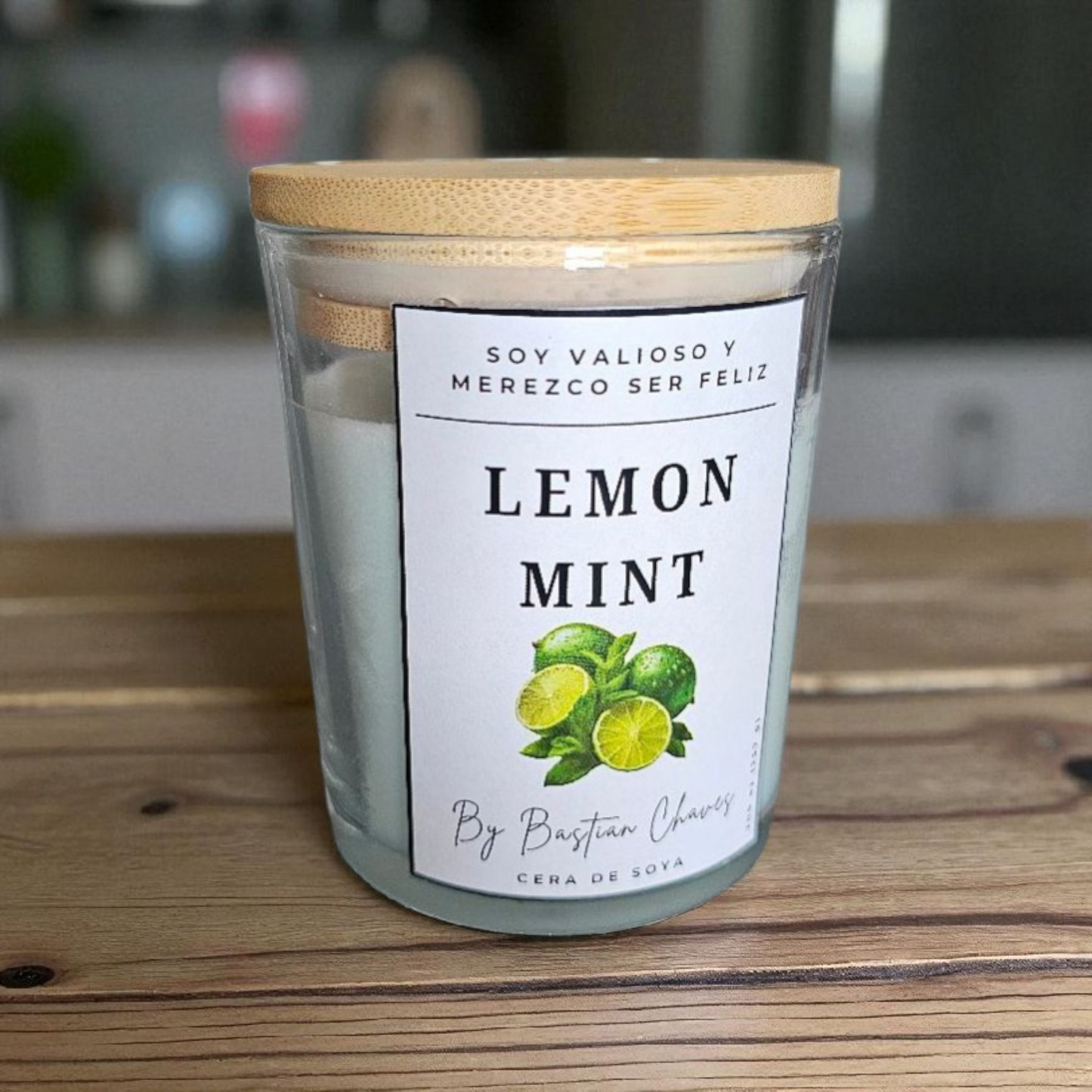 LEMON MINT - Vela Aromatica De Soya esencia de Limon y Menta estilo Minimalista