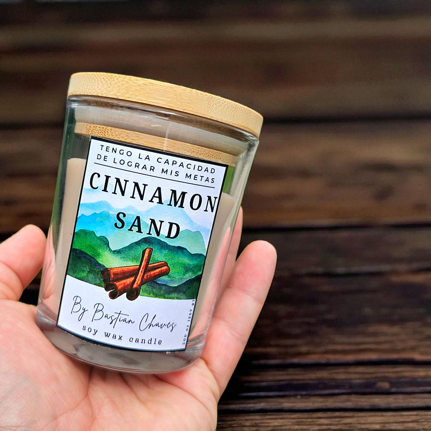 CINNAMON SAND - Vela Aromatica De Soya esencia de Canela estilo Minimalista