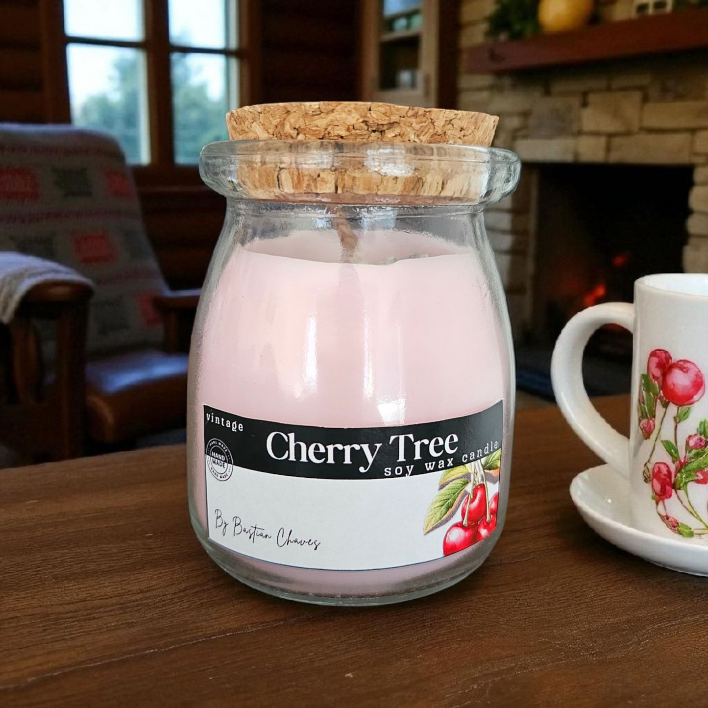 CHERRY TREE - Vela Aromatica De Cera de Soya esencia de cereza estilo vintage