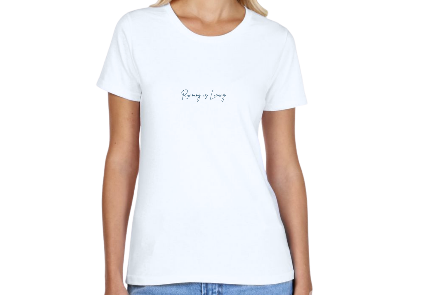 Running Is Living Cuello Redondo Con Diseño