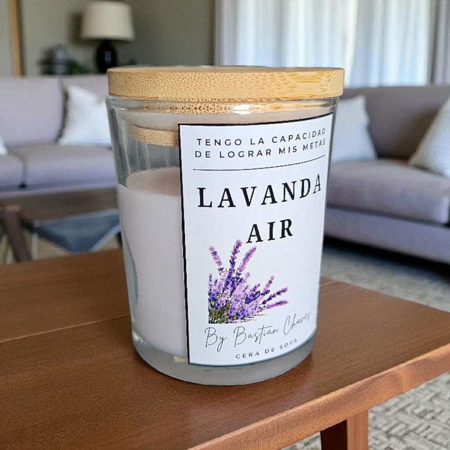 LAVANDA AIR - Vela Aromatica De Soya esencia de Lavanda estilo Minimalista