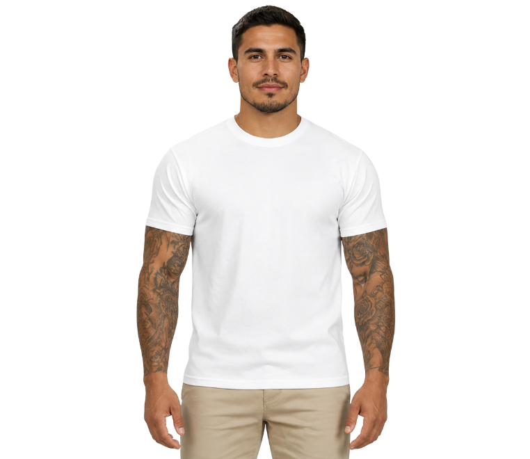 Playera 100% Algodón Peinado Cuello Redondo