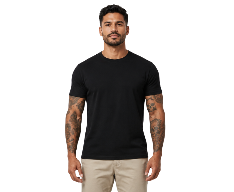 Playera 100% Algodón Peinado Cuello Redondo