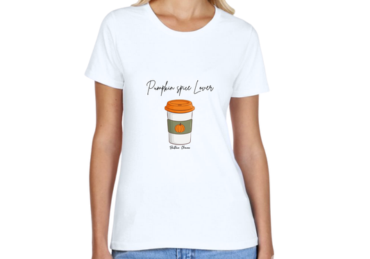 Pumpkin Spice Lover Cuello redondo con diseño frontal