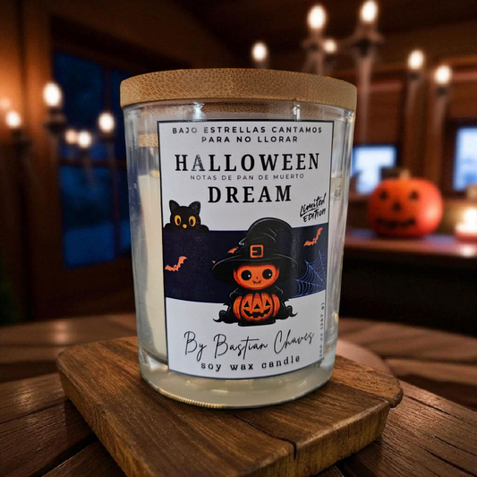 HALLOWEEN DREAM - Vela Aromatica De Soya esencia de vainilla, tabaco, pasas estilo Minimalista EDICION LIMITADA