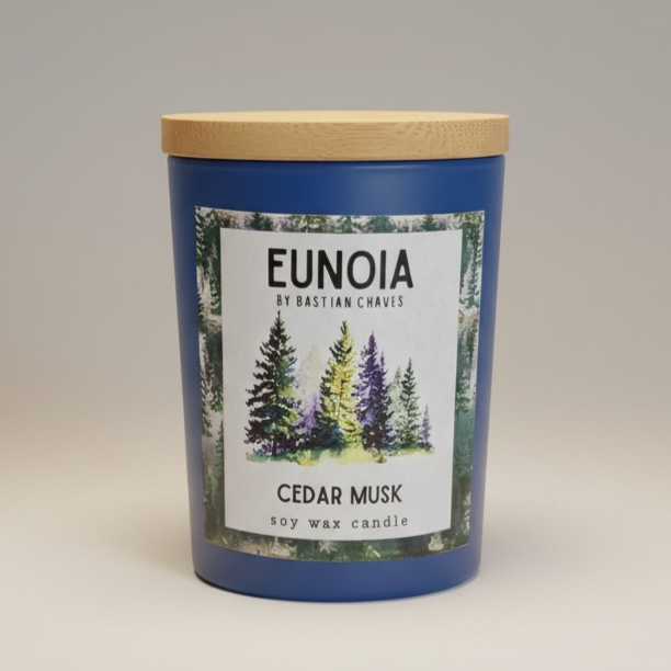 CEDAR MUSK Vela Aromatica De Soya esencia de Musgo, cedro y vainilla