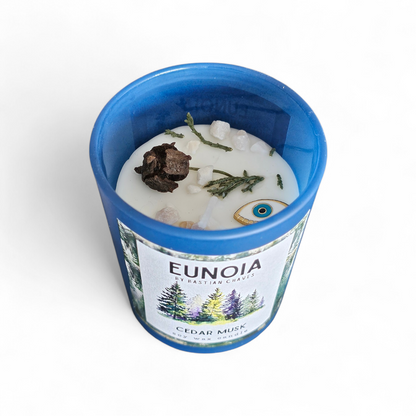 CEDAR MUSK Vela Aromatica De Soya esencia de Musgo, cedro y vainilla