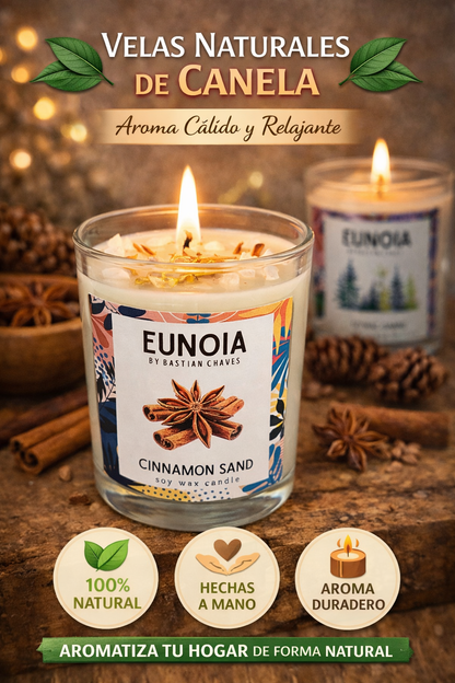 CINNAMON SAND Vela Aromatica De Soya esencia de Canela para Abundancia