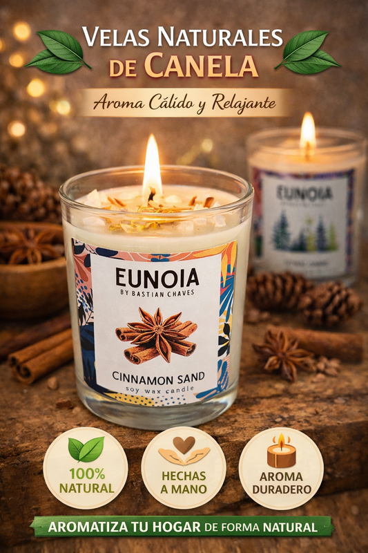 CINNAMON SAND Vela Aromatica De Soya esencia de Canela para Abundancia