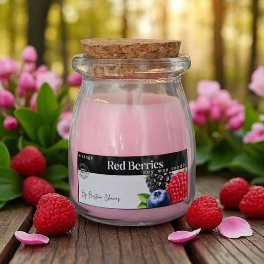 RED BERRIES - Vela Aromática de Cera de soya con esencia de frutos rojos estilo Vintage