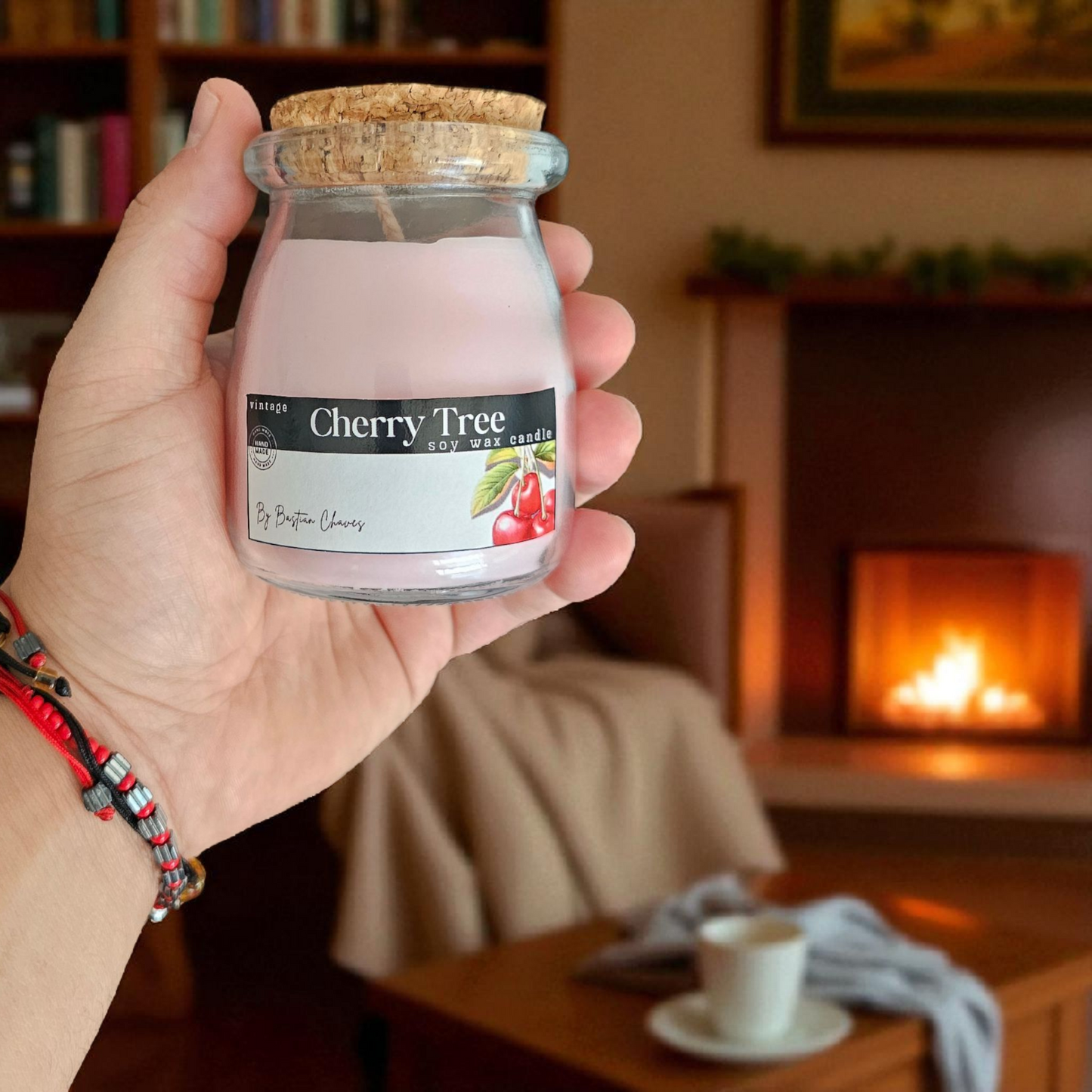 CHERRY TREE - Vela Aromatica De Cera de Soya esencia de cereza estilo vintage
