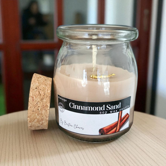 CINNAMON SAND - Vela Aromatica De Cera de Soya esencia de Canela estilo Vintage