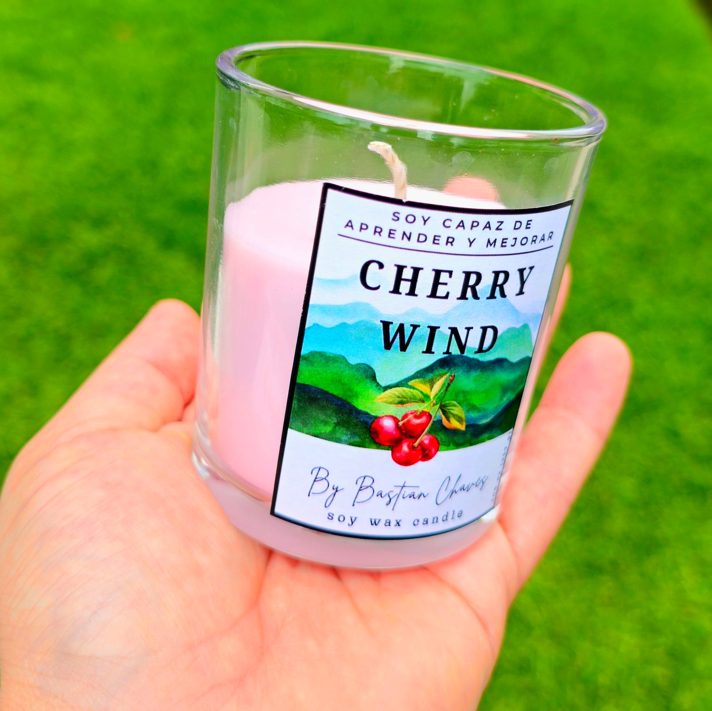 CHERRY WIND - Vela Aromatica De Soya esencia de cereza estilo Minimalista