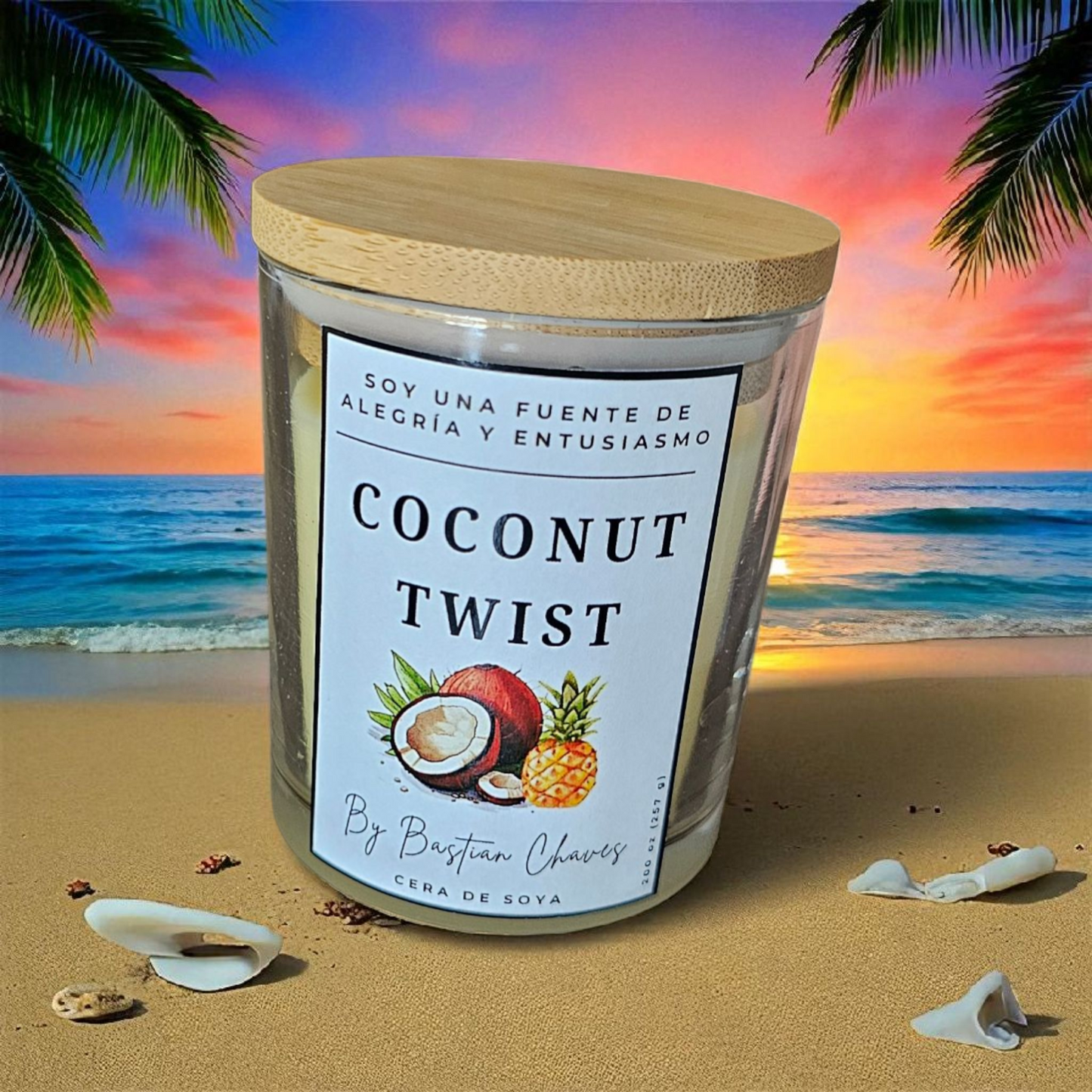COCONUT TWIST - Vela Aromatica De Soya esencia de Coco y Piña estilo Minimalista