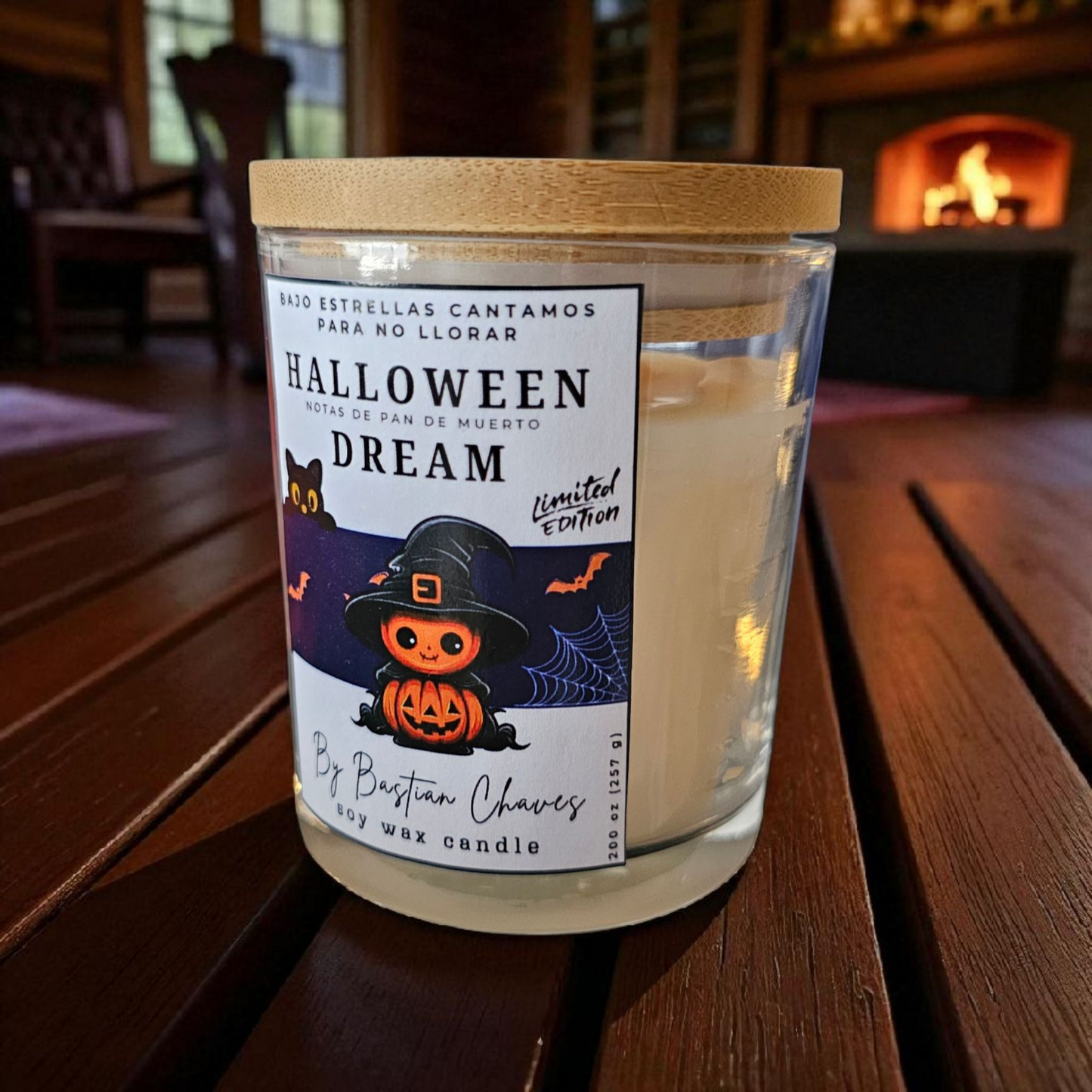 HALLOWEEN DREAM - Vela Aromatica De Soya esencia de vainilla, tabaco, pasas estilo Minimalista EDICION LIMITADA