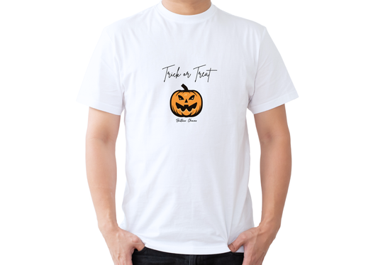 Trick or Treat Cuello redondo con diseño de calabaza