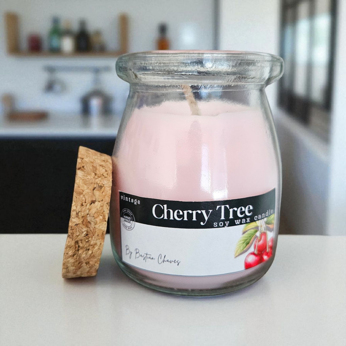 CHERRY TREE - Vela Aromatica De Cera de Soya esencia de cereza estilo vintage