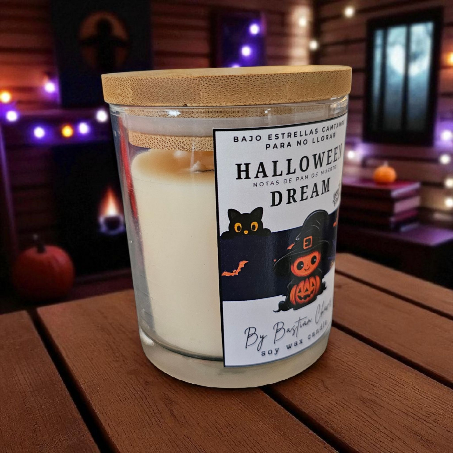 HALLOWEEN DREAM - Vela Aromatica De Soya esencia de vainilla, tabaco, pasas estilo Minimalista EDICION LIMITADA