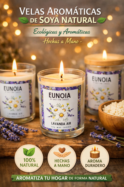 LAVANDA AIR - Vela Aromatica De Soya esencia de Lavanda estilo Minimalista