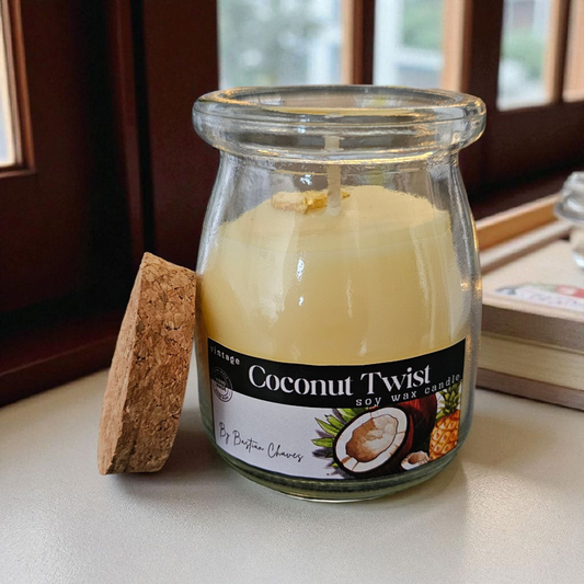 COCONUT TWIST - Vela Aromatica De Cera de Soya esencia de coco y piña estilo vintage